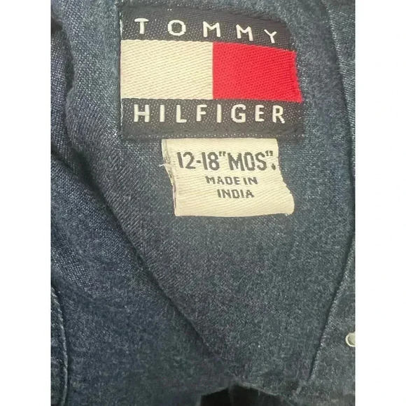 TOMMY HILFIGER dress blue with red stiching size girls 12-18 months - Picture 6 of 6